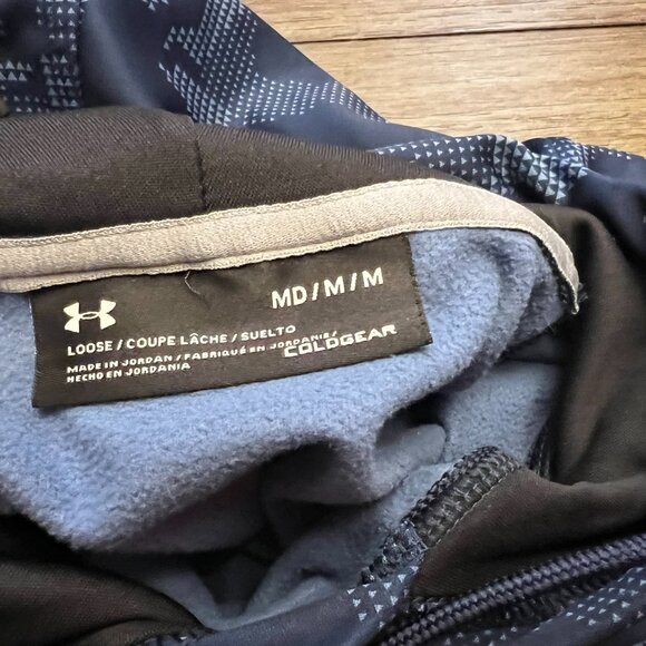 Under Armour Coldgear Blue Camo Hoodie Size M - Picture 2 of 3